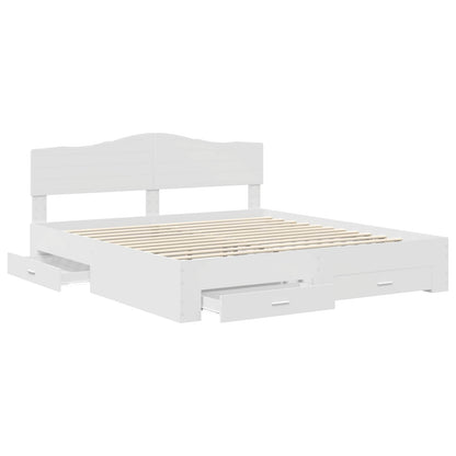 Bed Frame with Headboard White 180 x 200 cm Engineered Wood