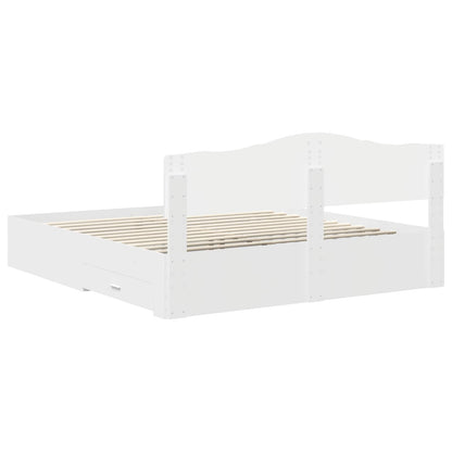 Bed Frame with Headboard White 180 x 200 cm Engineered Wood