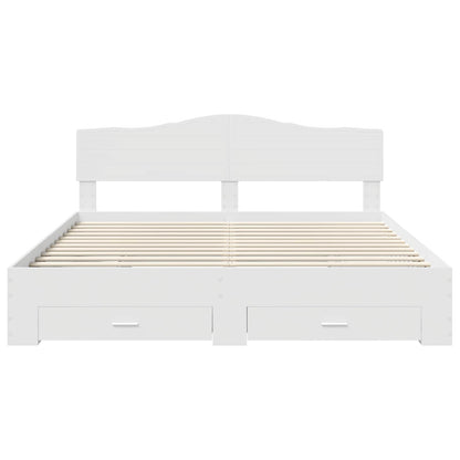 Bed Frame with Headboard White 180 x 200 cm Engineered Wood