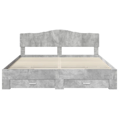 Bed Frame Concrete Grey 180 x 200 cm Engineered Wood