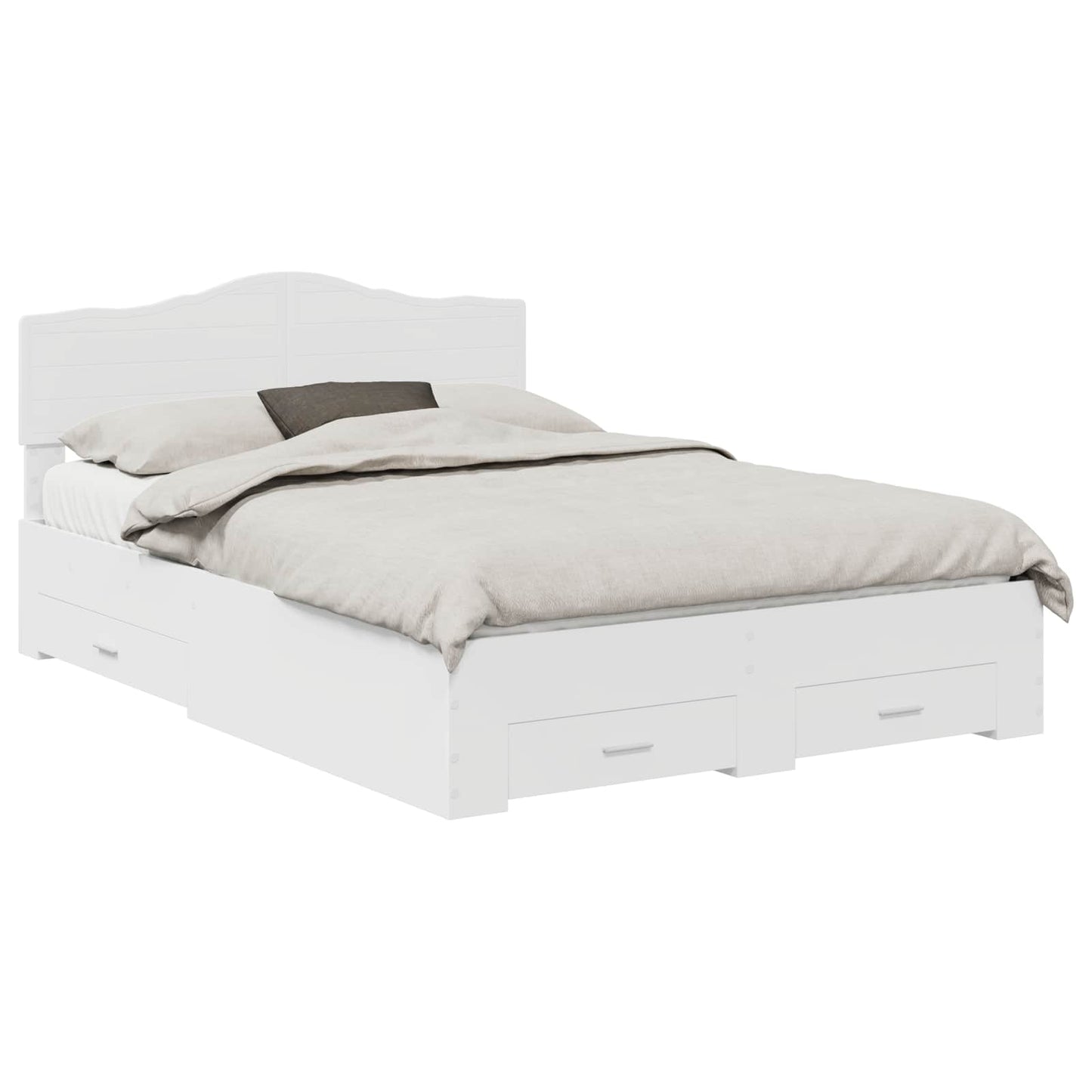 Bed Frame with Headboard White 160 x 200 cm Engineered Wood