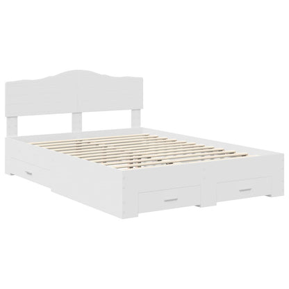 Bed Frame with Headboard White 160 x 200 cm Engineered Wood