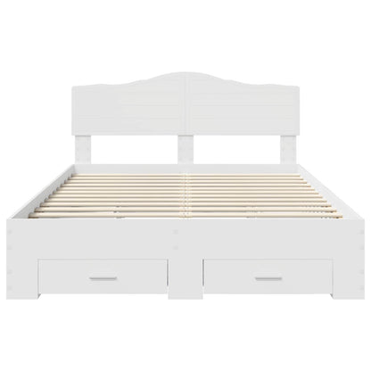 Bed Frame with Headboard White 160 x 200 cm Engineered Wood