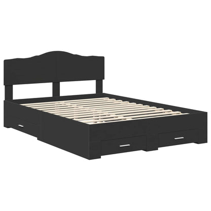 Bed Frame with Headboard Black 160 x 200 cm Engineered Wood