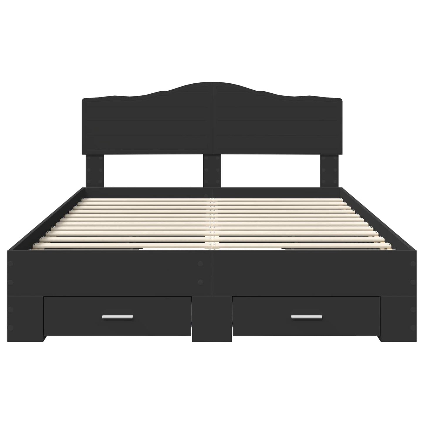 Bed Frame with Headboard Black 150 x 200 cm Engineered Wood