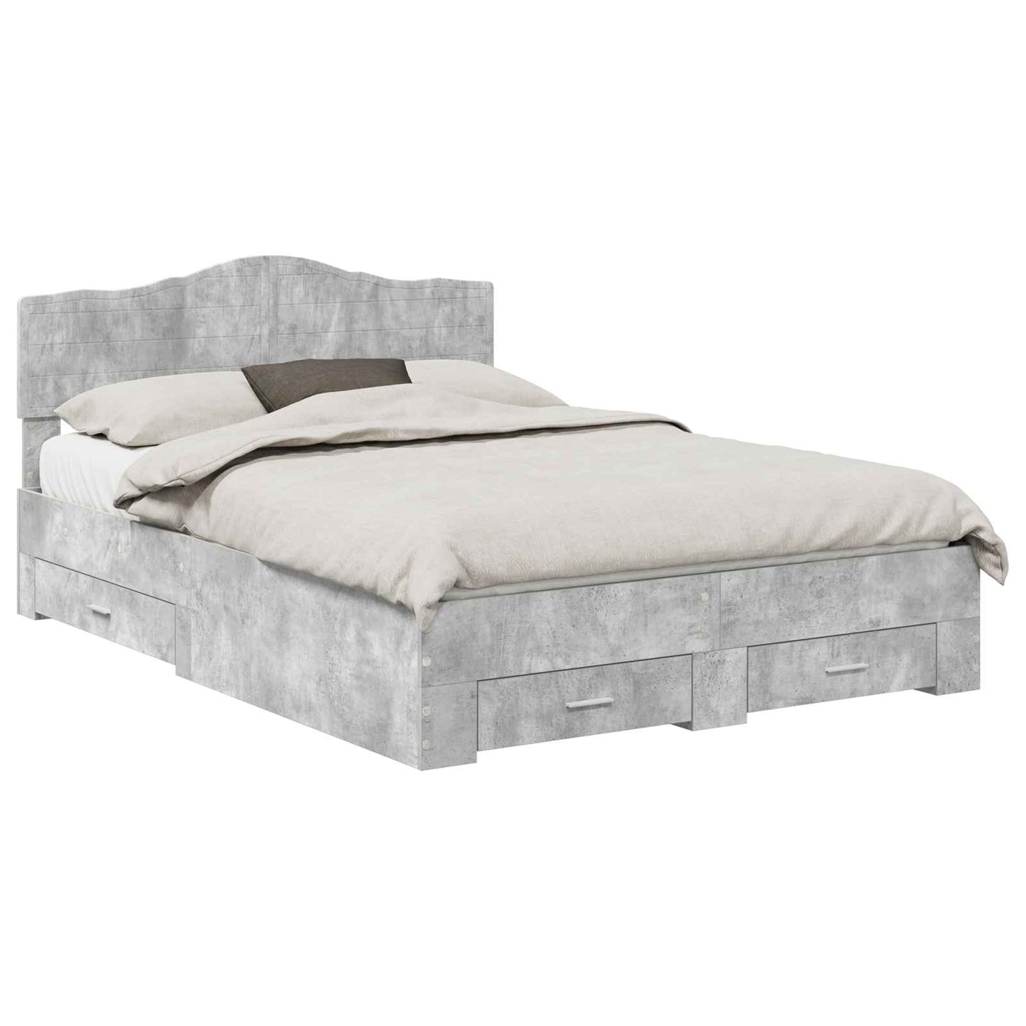 Bed Frame Concrete Grey 150 x 200 cm Engineered Wood