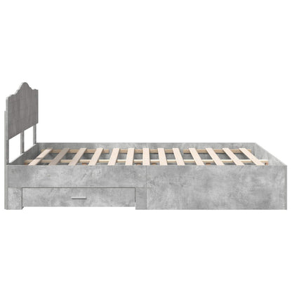 Bed Frame Concrete Grey 150 x 200 cm Engineered Wood