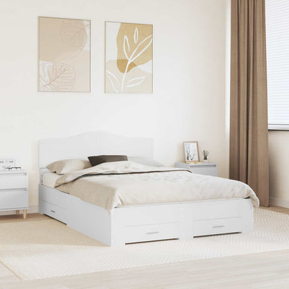 Bed Frame with Headboard White 140 x 200 cm Engineered Wood