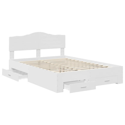 Bed Frame with Headboard White 140 x 200 cm Engineered Wood