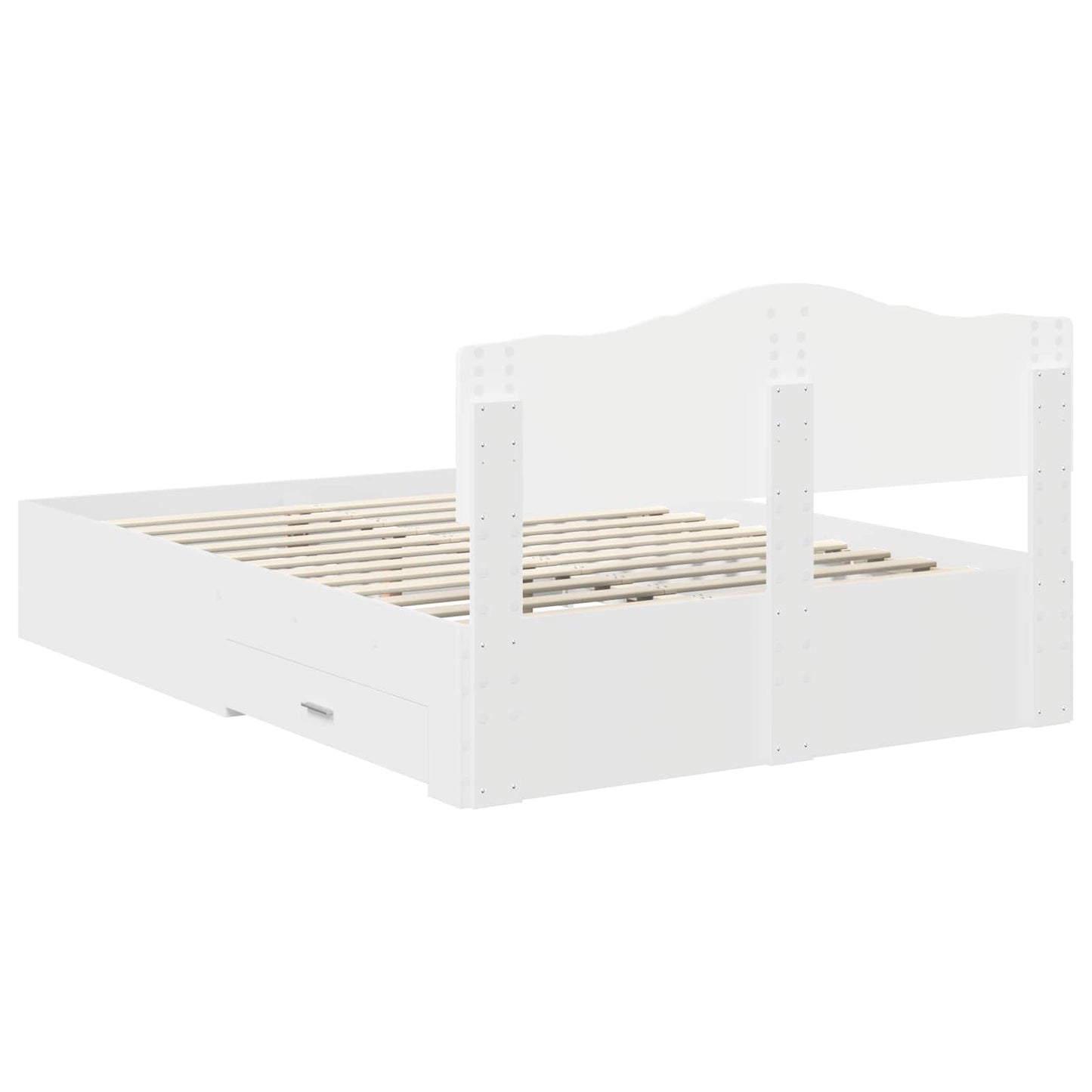 Bed Frame with Headboard White 140 x 200 cm Engineered Wood