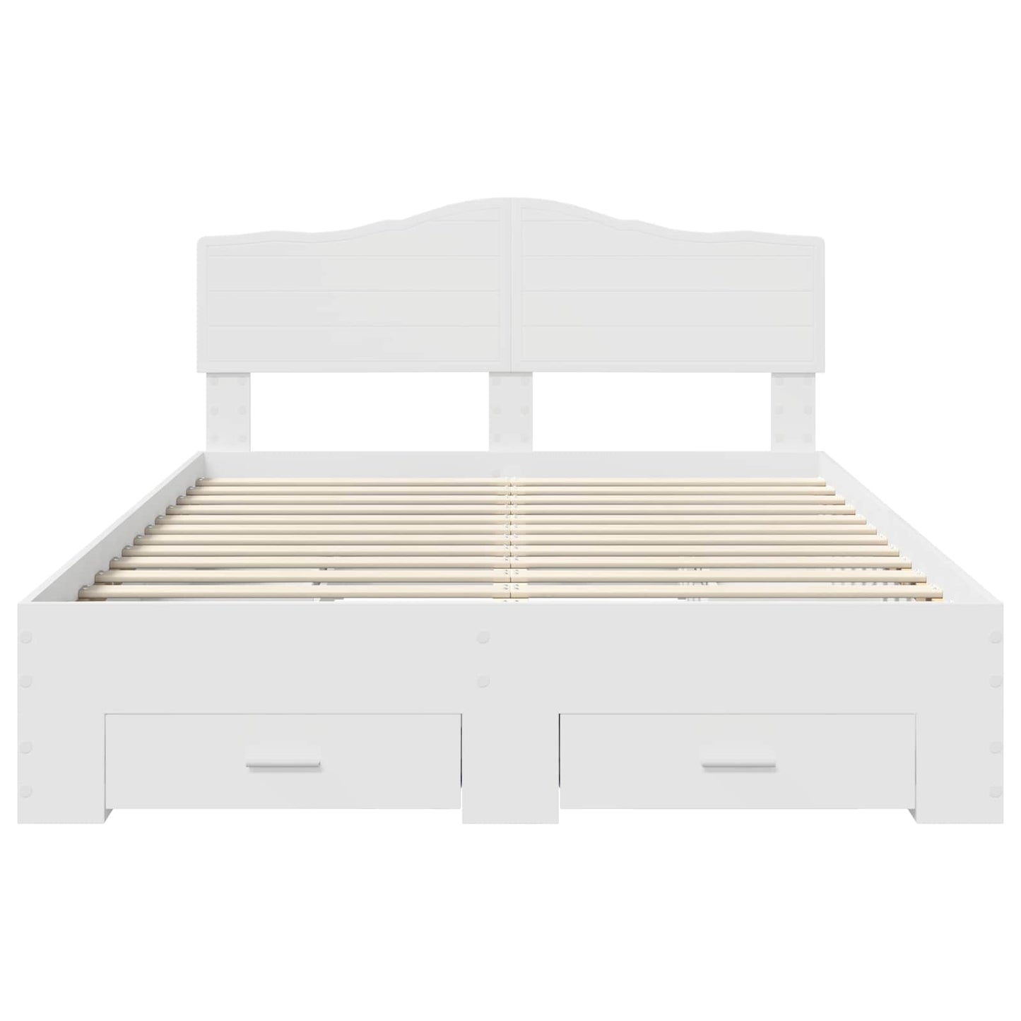 Bed Frame with Headboard White 140 x 200 cm Engineered Wood