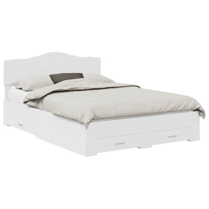 Bed Frame with Headboard White 140 x 190 cm Engineered Wood