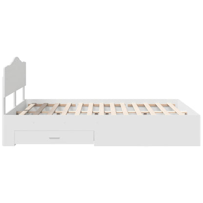 Bed Frame with Headboard White 140 x 190 cm Engineered Wood