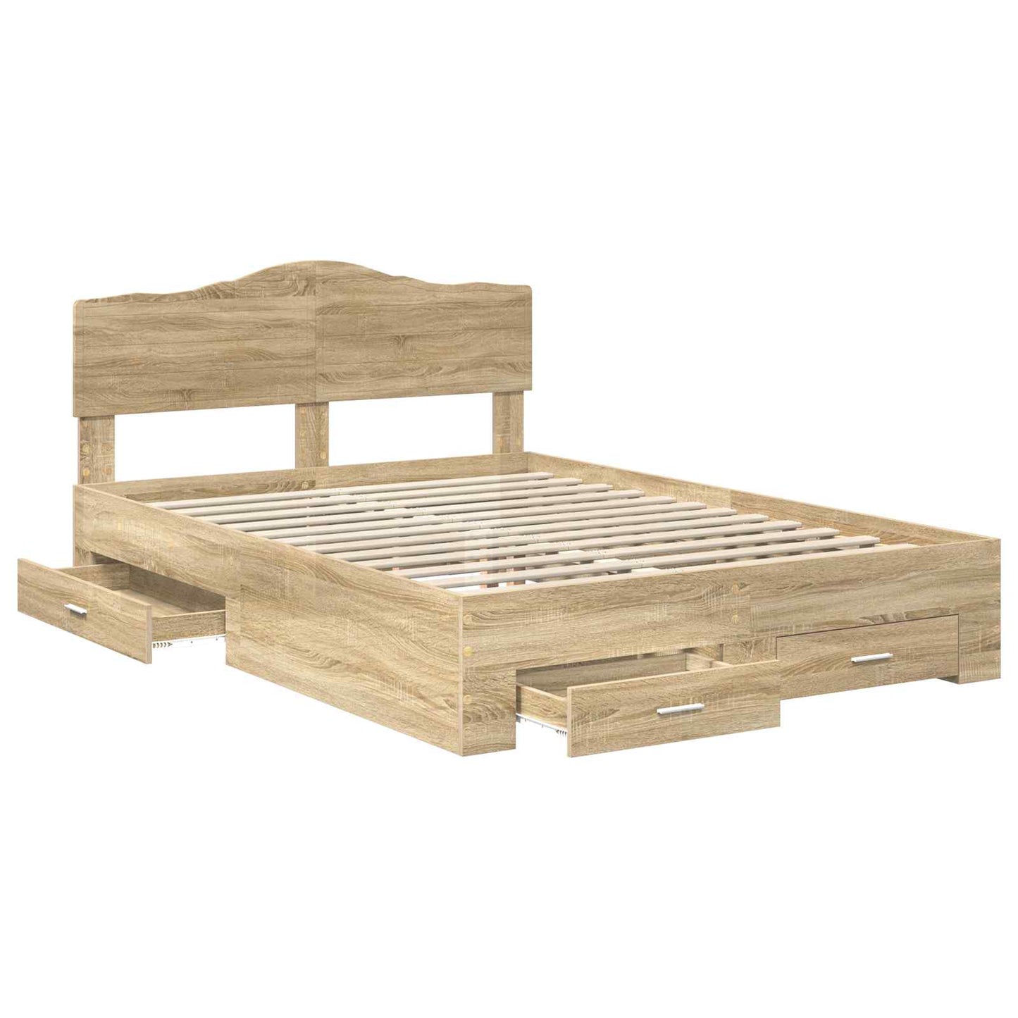Bed Frame with Drawer Sonoma Oak 140 x 190 cm Engineered Wood