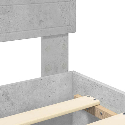 Bed Frame Concrete Grey 140 x 190 cm Engineered Wood
