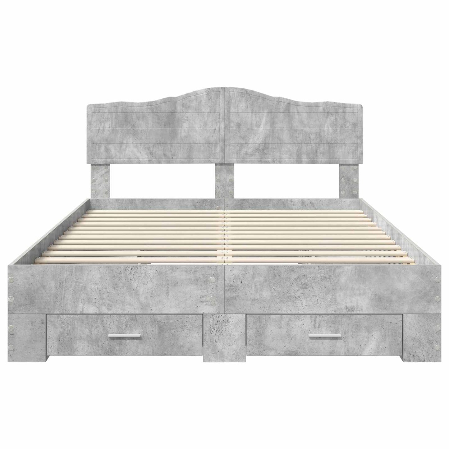 Bed Frame Concrete Grey 140 x 190 cm Engineered Wood