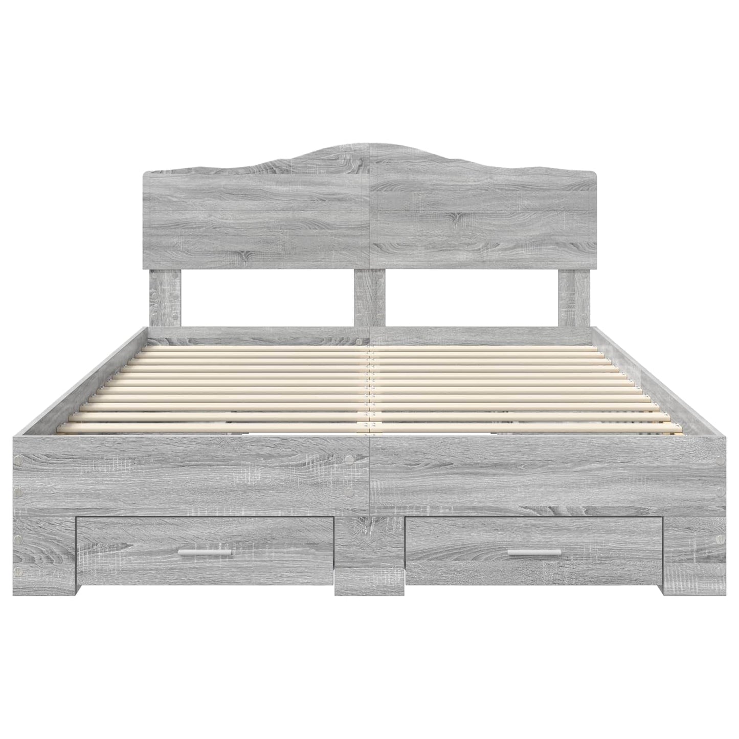 Bed Frame with Drawer Grey Sonoma 140 x 190 cm Engineered Wood