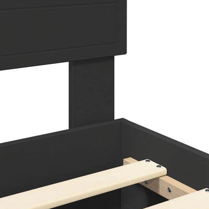 Bed Frame with Headboard Black 135 x 190 cm Engineered Wood