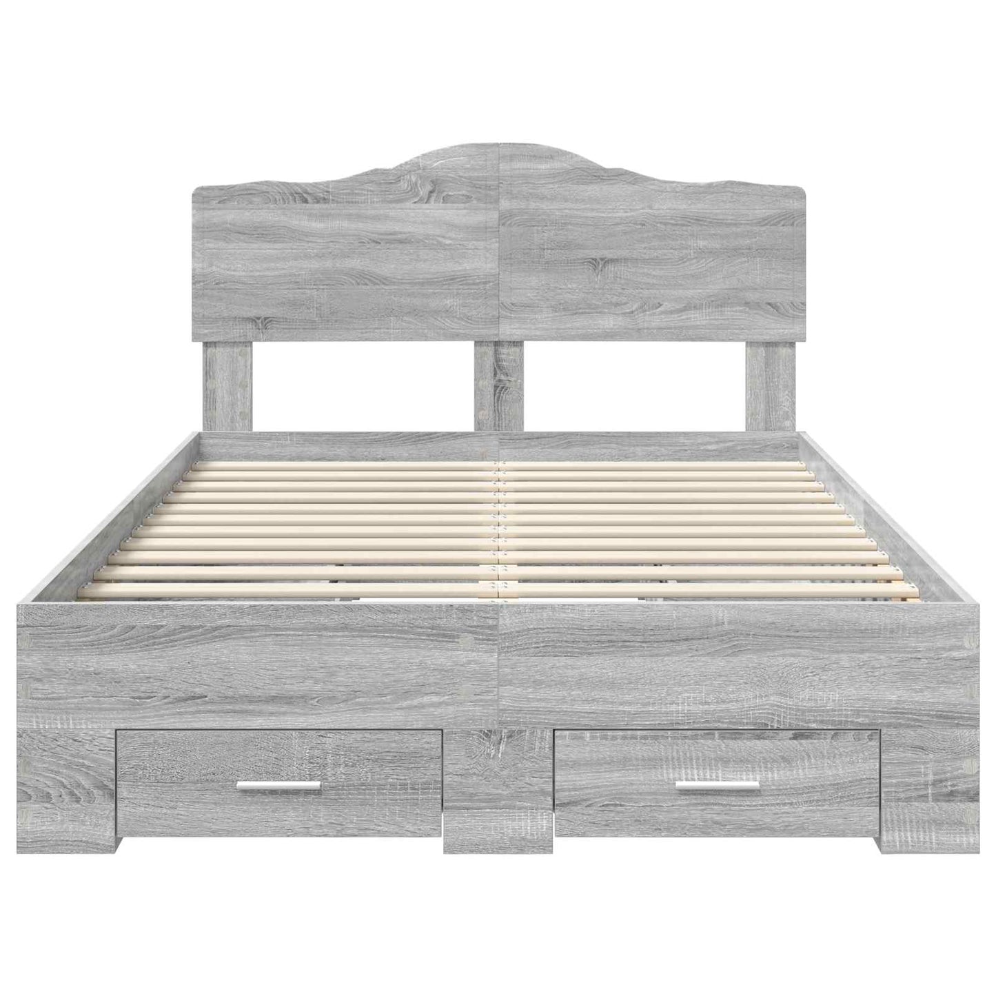 Bed Frame with Drawer Grey Sonoma 135 x 190 cm Engineered Wood