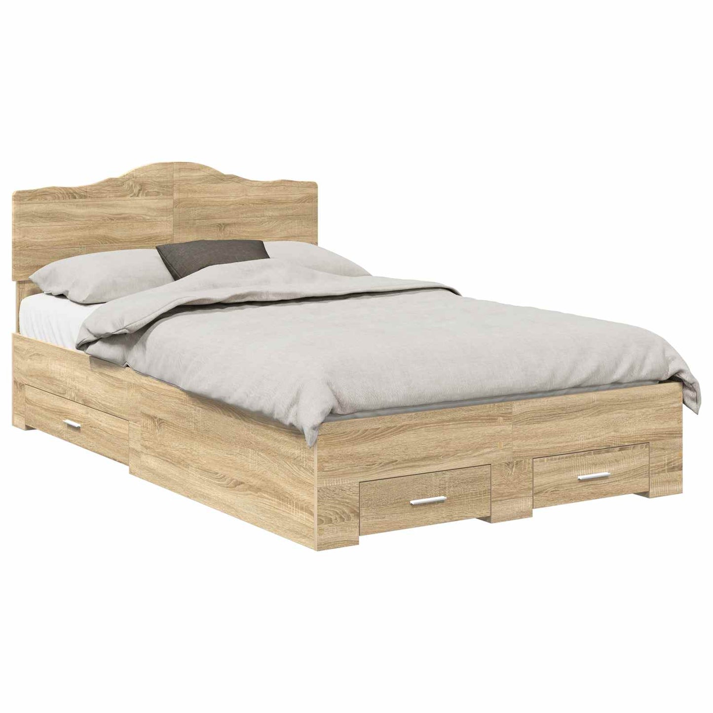 Bed Frame with Drawer Sonoma Oak 120 x 200 cm Engineered Wood
