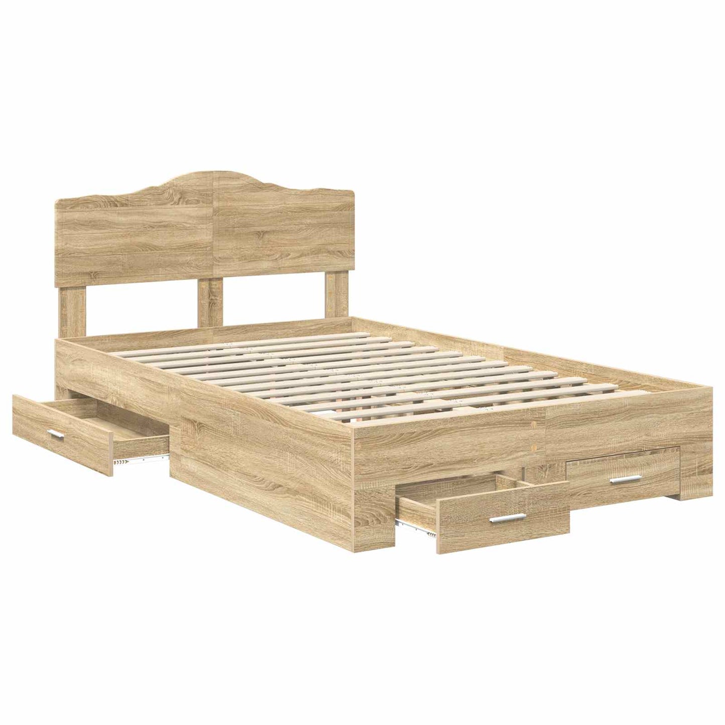 Bed Frame with Drawer Sonoma Oak 120 x 200 cm Engineered Wood