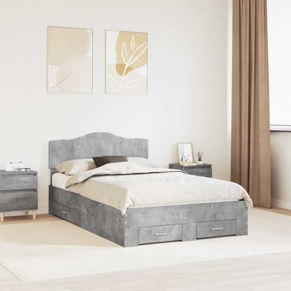 Bed Frame Concrete Grey 120 x 200 cm Engineered Wood