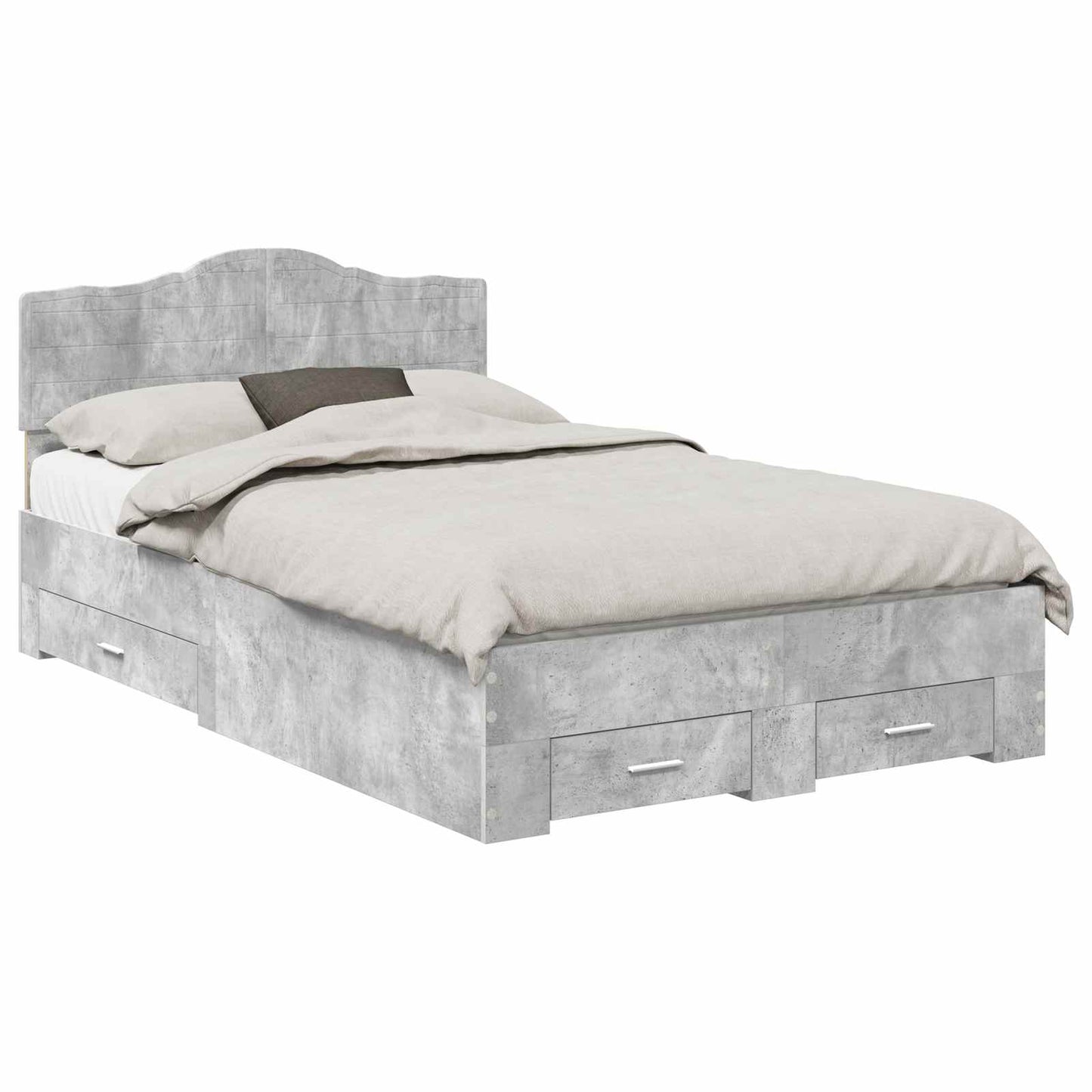 Bed Frame Concrete Grey 120 x 200 cm Engineered Wood