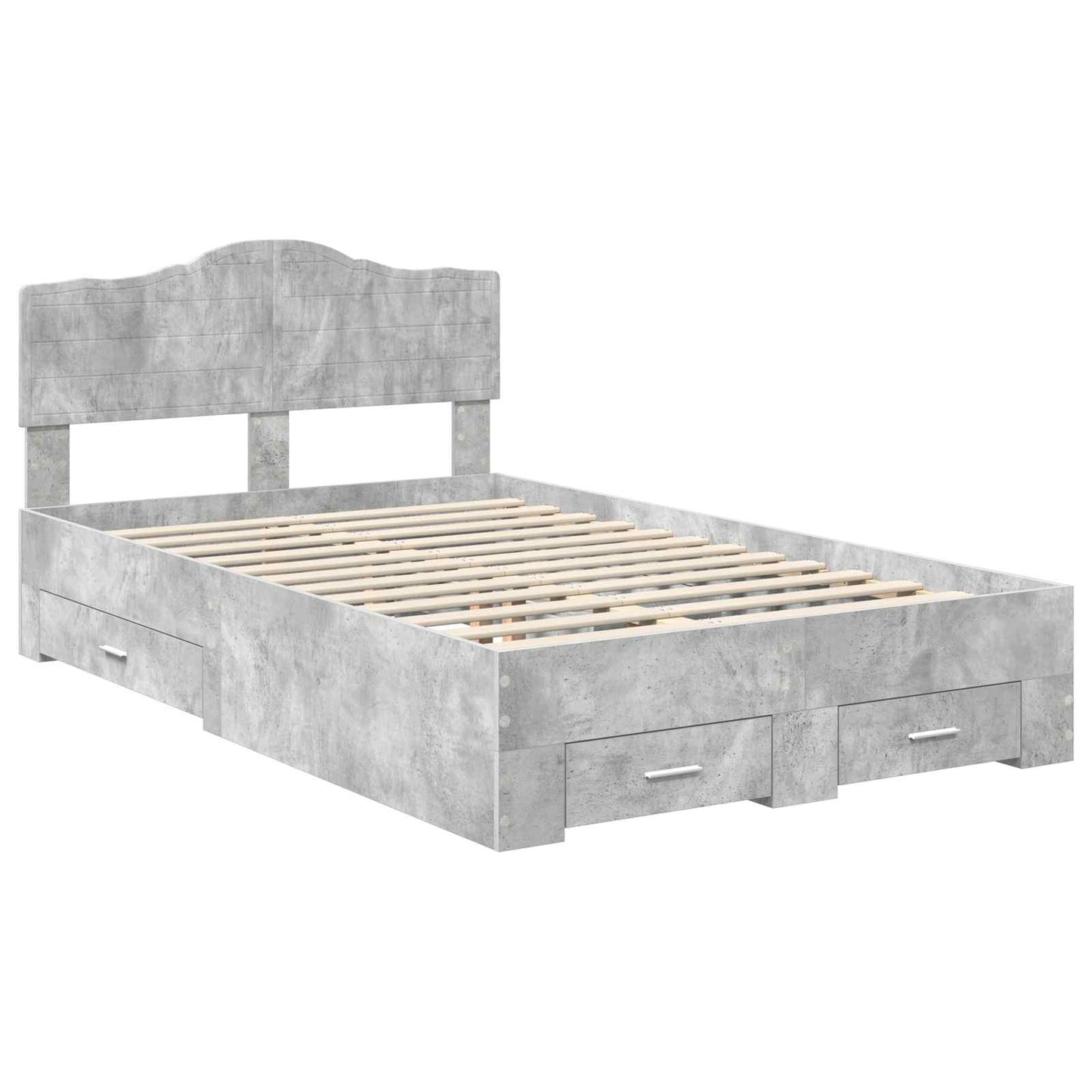 Bed Frame Concrete Grey 120 x 200 cm Engineered Wood