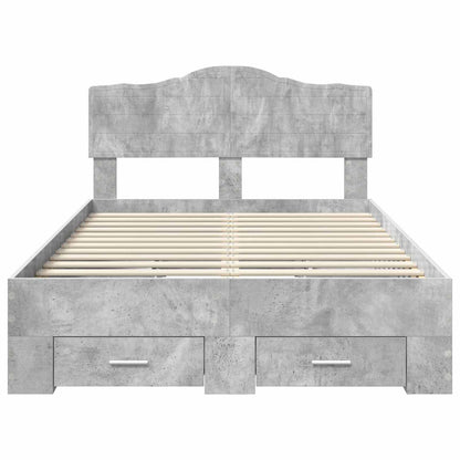 Bed Frame Concrete Grey 120 x 200 cm Engineered Wood