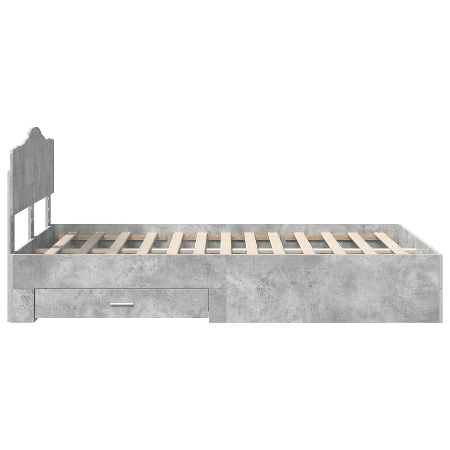 Bed Frame Concrete Grey 120 x 200 cm Engineered Wood
