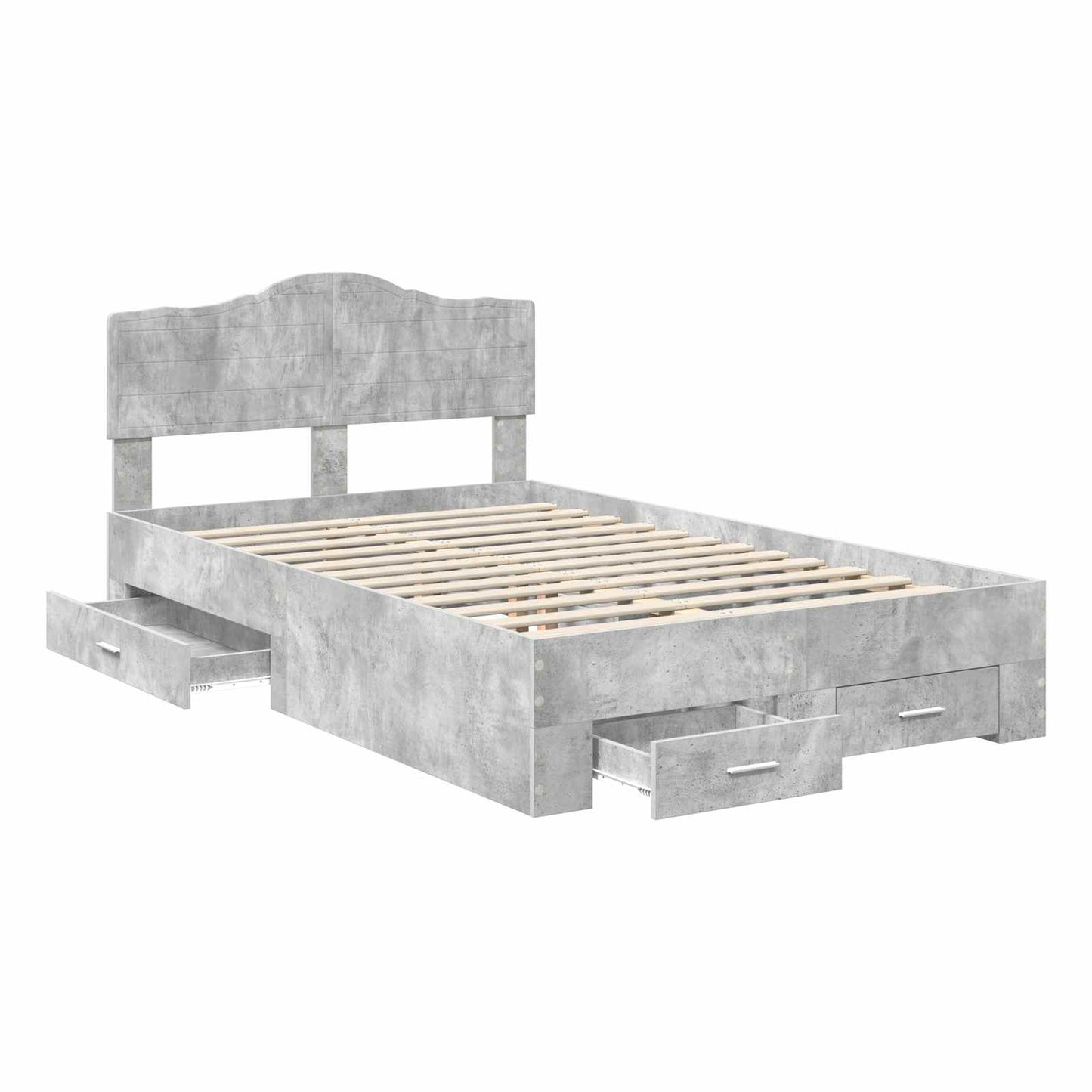Bed Frame Concrete Grey 120 x 190 cm Engineered Wood