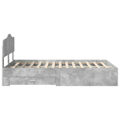 Bed Frame Concrete Grey 120 x 190 cm Engineered Wood
