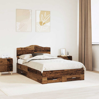 Bed Frame with Headboard Old Wood 120 x 190 cm Engineered Wood