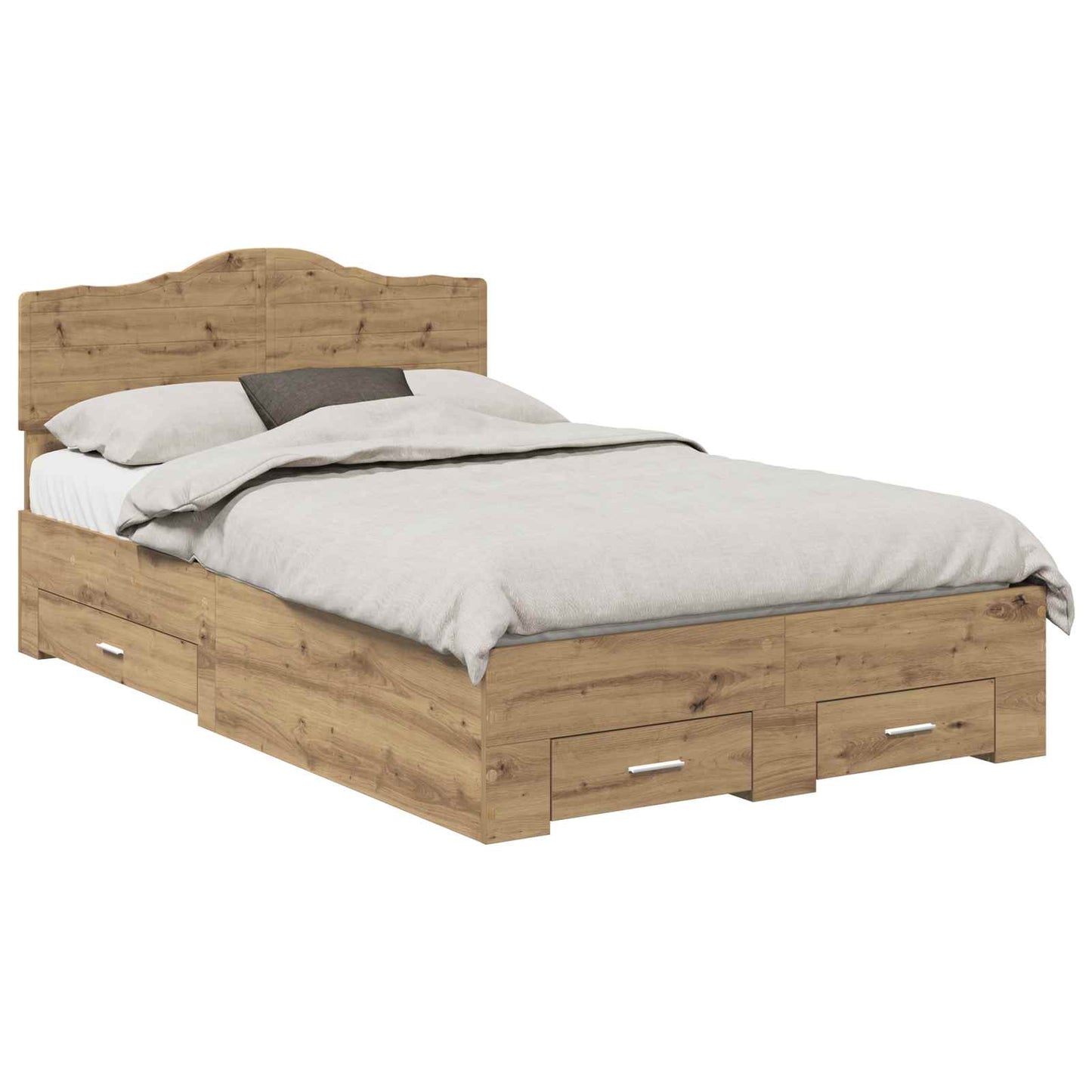 Bed Frame with Drawer Artisan Oak 120 x 190 cm Engineered Wood