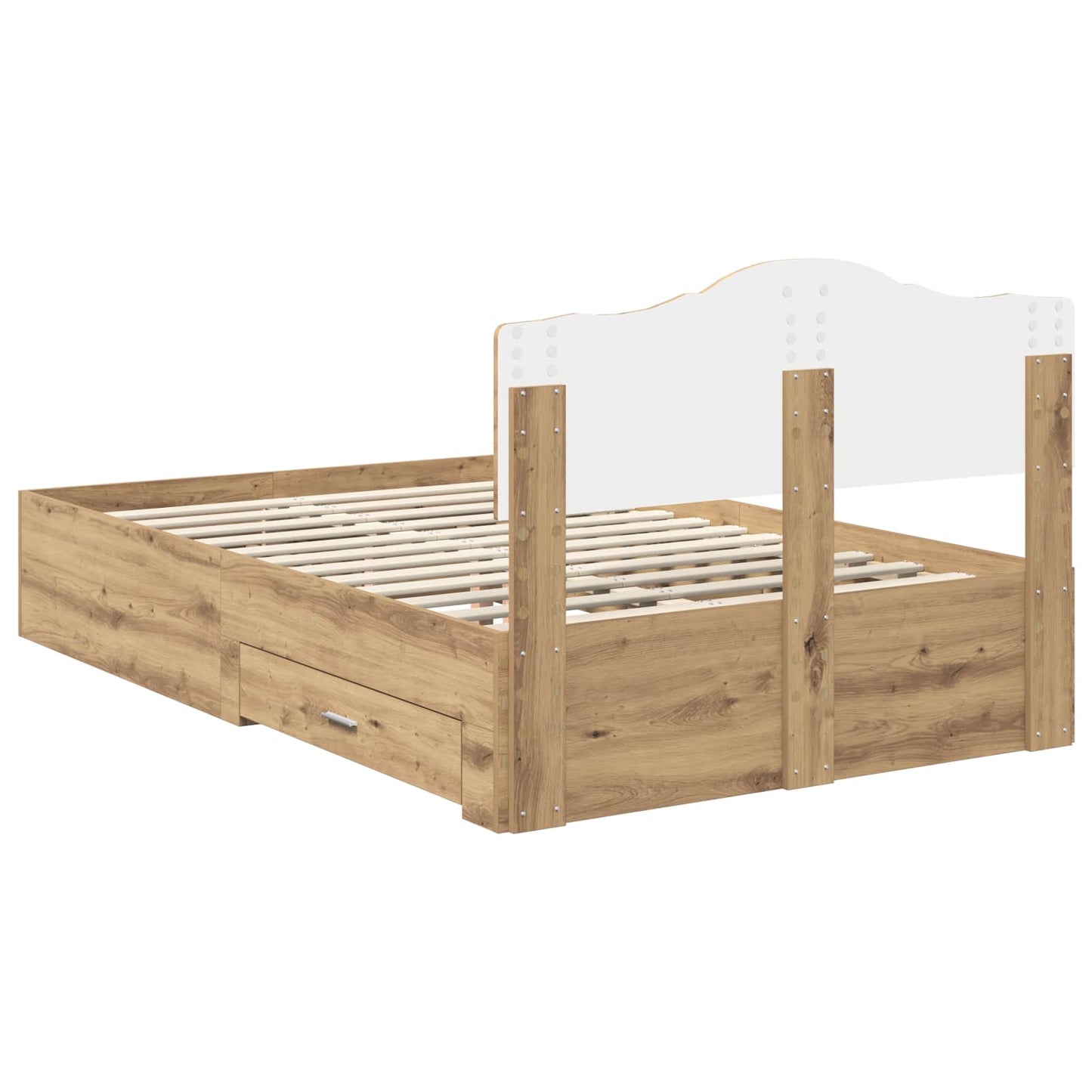 Bed Frame with Drawer Artisan Oak 120 x 190 cm Engineered Wood