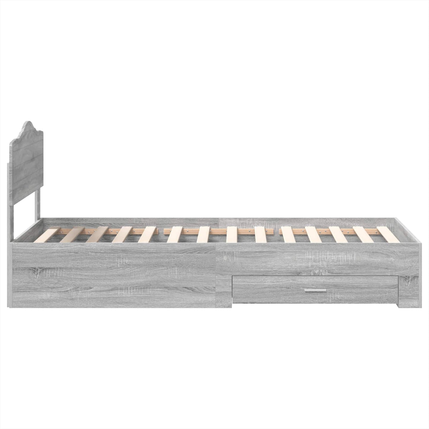 Bed Frame with Drawer Grey Sonoma 100 x 200 cm Engineered Wood