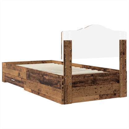 Bed Frame with Headboard Old Wood 100 x 200 cm Engineered Wood