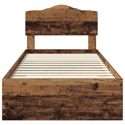 Bed Frame with Headboard Old Wood 100 x 200 cm Engineered Wood