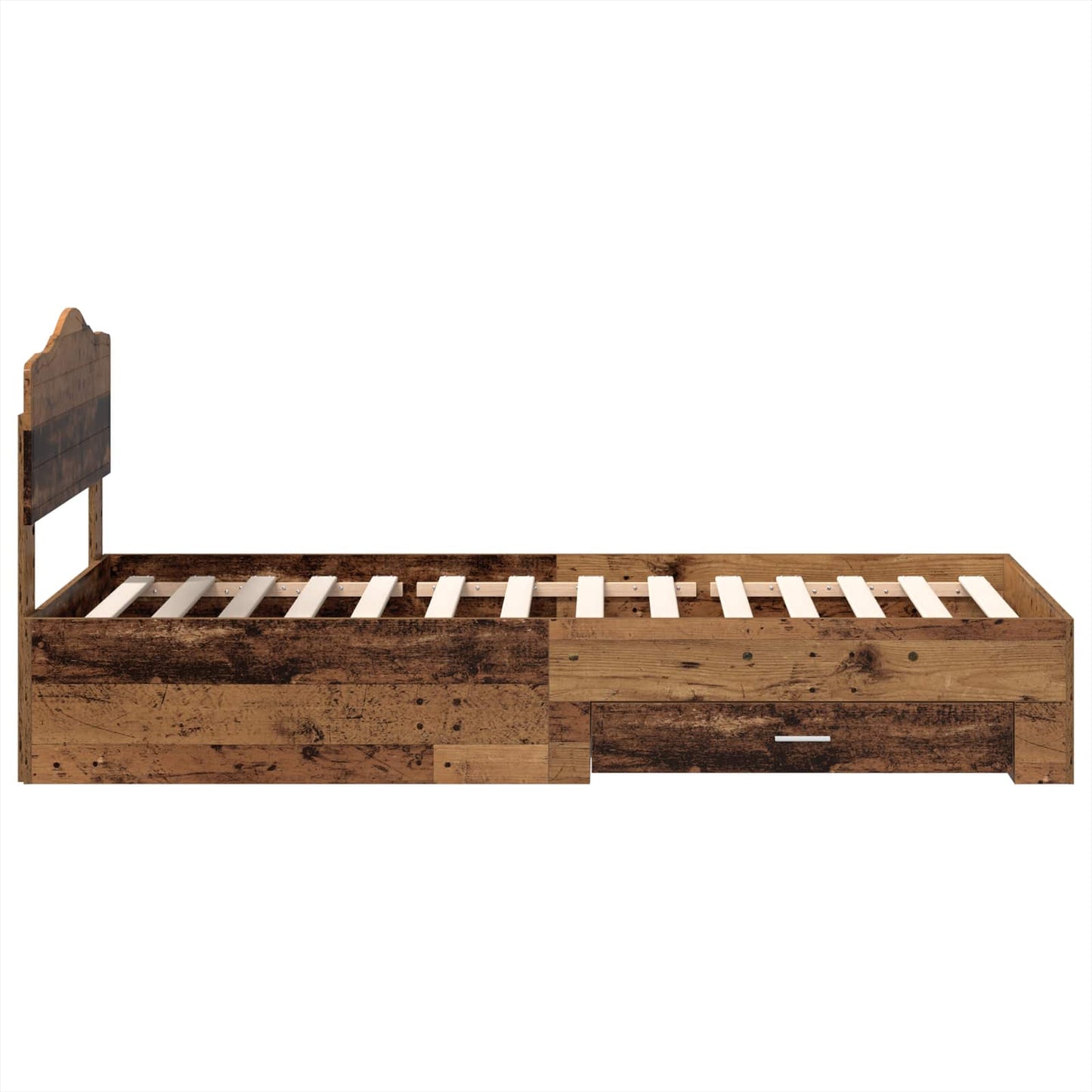 Bed Frame with Headboard Old Wood 100 x 200 cm Engineered Wood