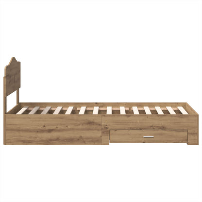 Bed Frame with Drawer Artisan Oak 100 x 200 cm Engineered Wood