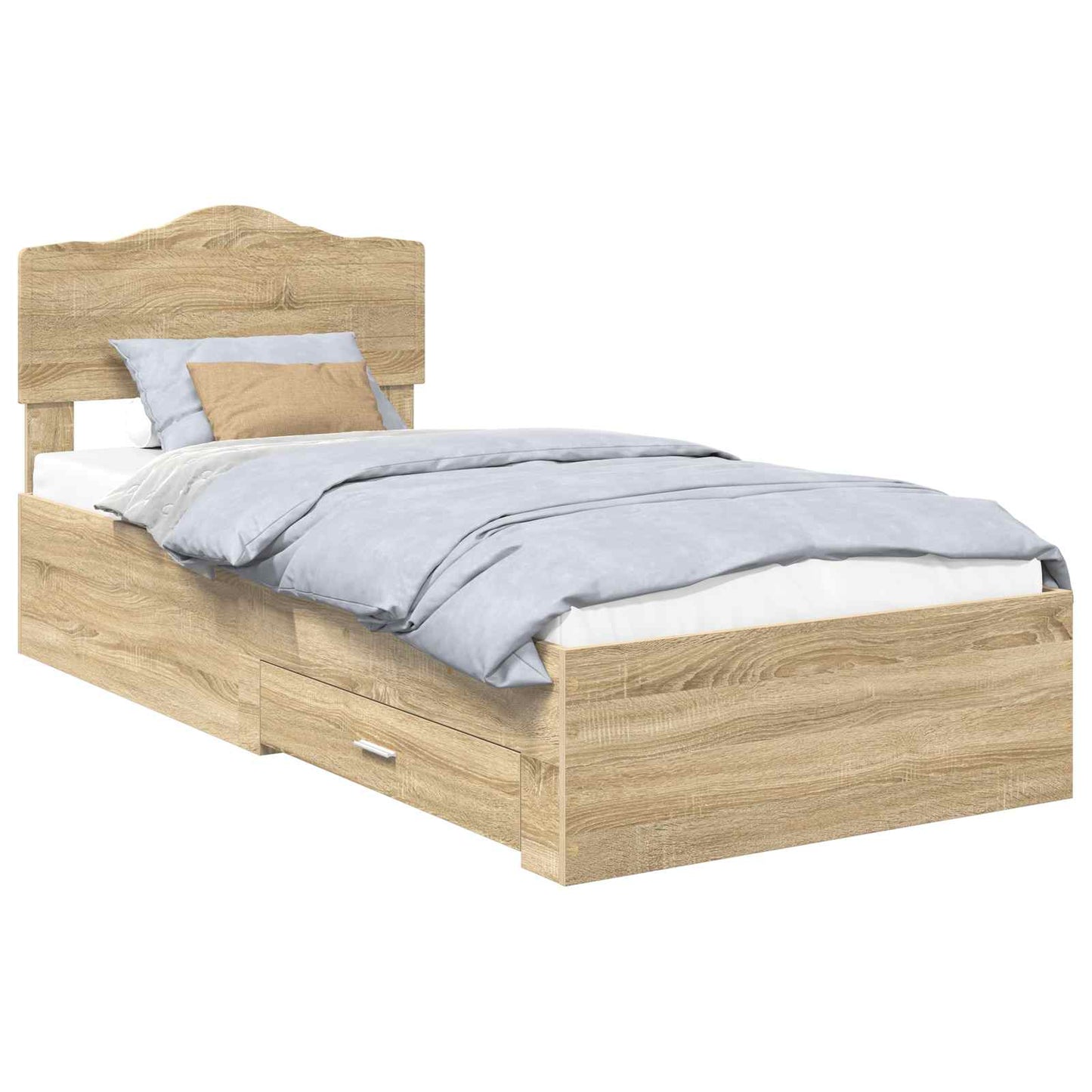Bed Frame with Headboard Sonoma Oak 90 x 200 cm Engineered Wood