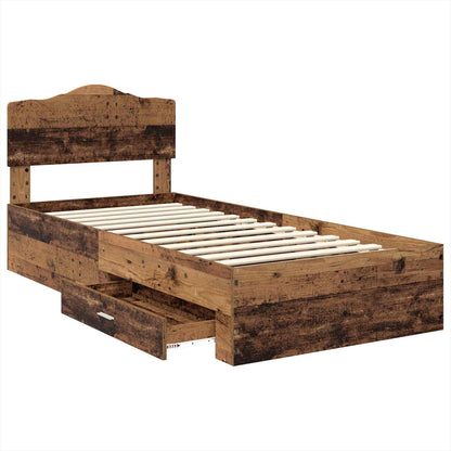 Bed Frame with Headboard Old Wood 90 x 200 cm Engineered Wood