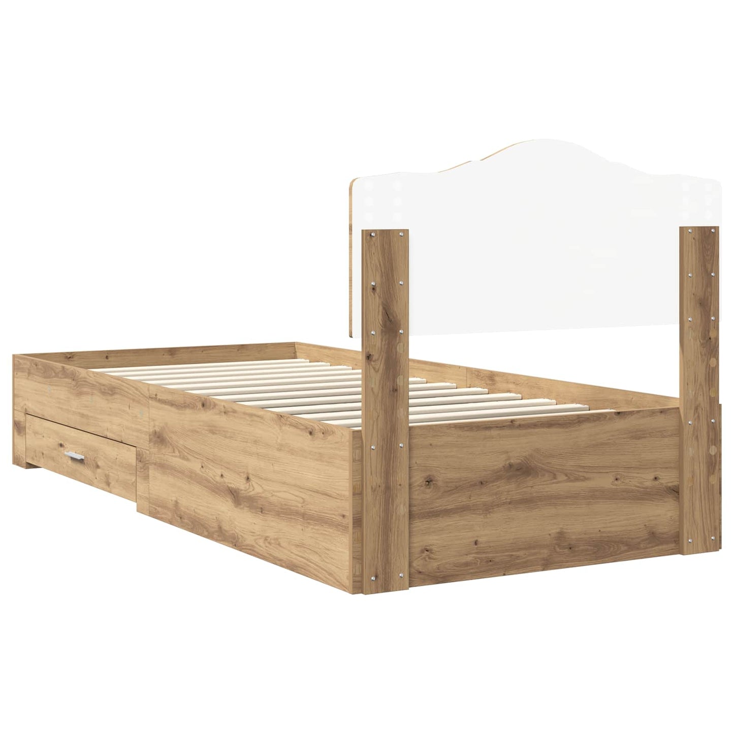 Bed Frame with Drawer Artisan Oak 90 x 200 cm Engineered Wood