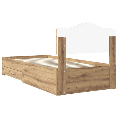 Bed Frame with Drawer Artisan Oak 90 x 200 cm Engineered Wood