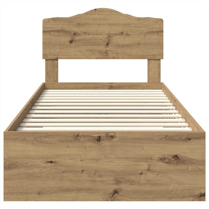 Bed Frame with Drawer Artisan Oak 90 x 200 cm Engineered Wood