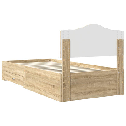 Bed Frame with Headboard Sonoma Oak 90 x 190 cm Engineered Wood