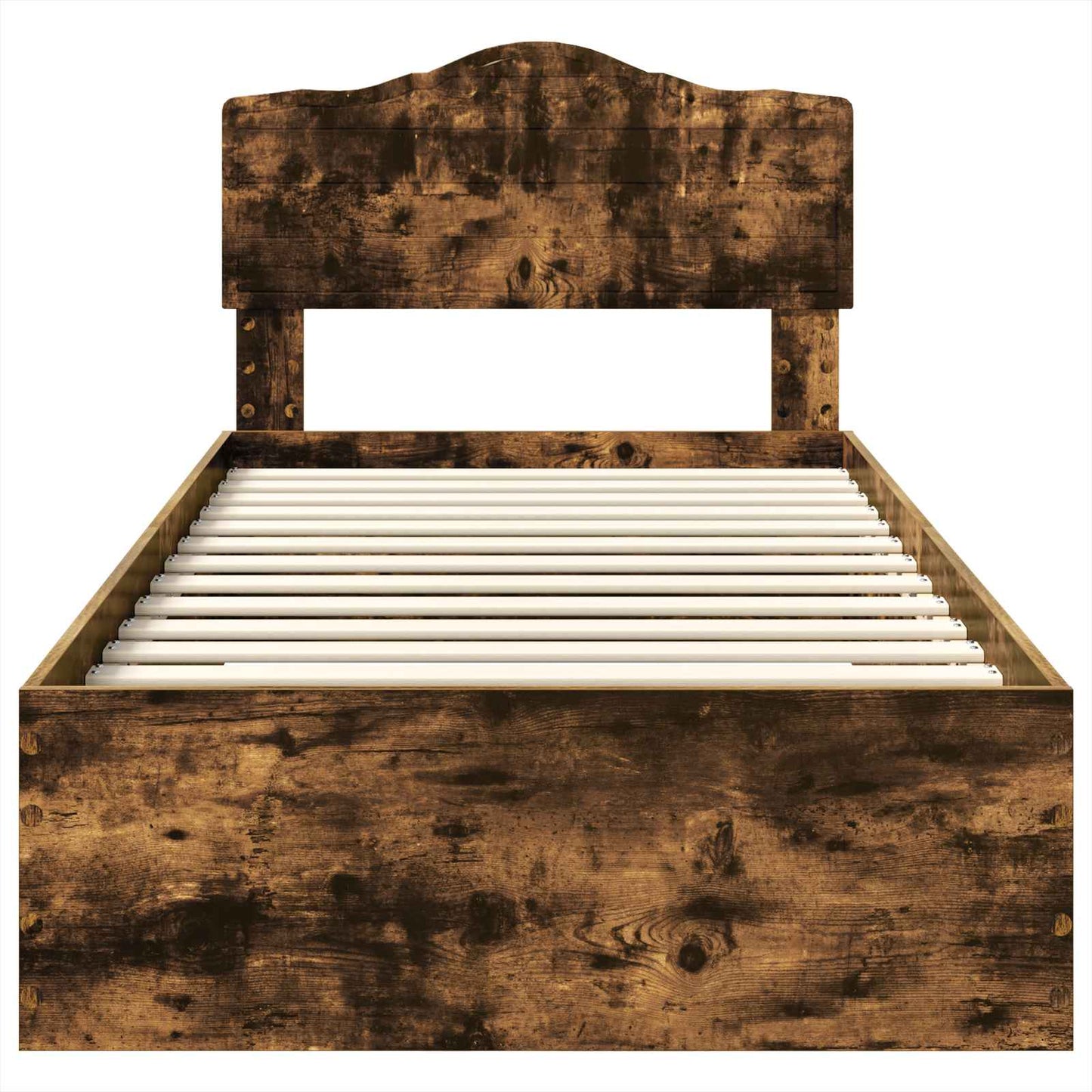 Bed Frame with Headboard Smoked Oak 90 x 190 cm Engineered Wood