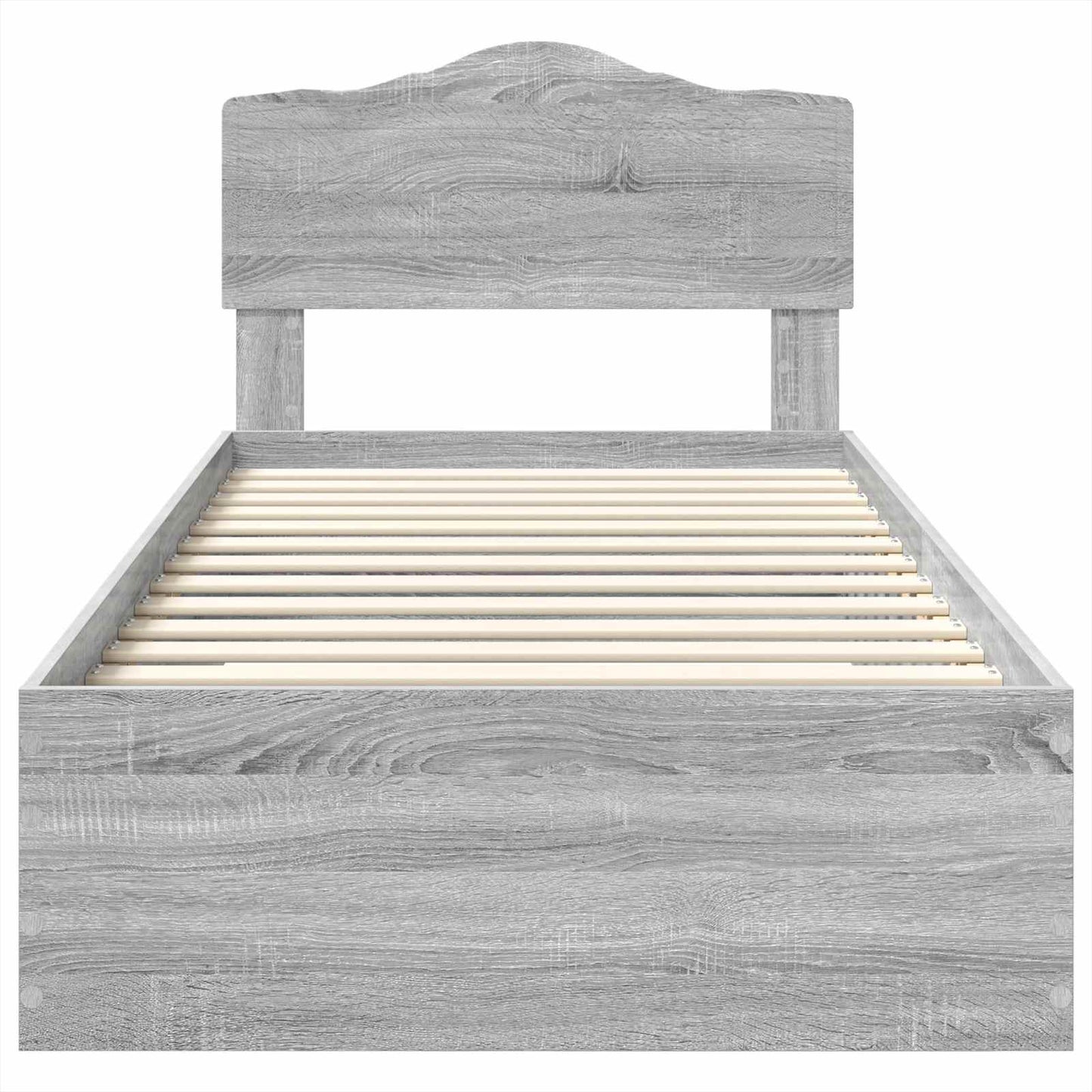 Bed Frame with Drawer Grey Sonoma 90 x 190 cm Engineered Wood
