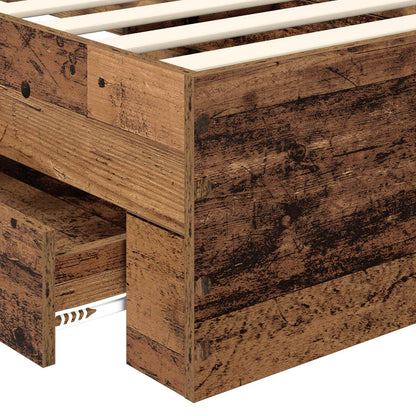 Bed Frame with Headboard Old Wood 90 x 190 cm Engineered Wood