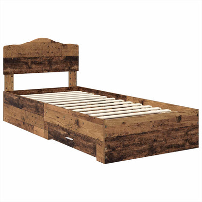 Bed Frame with Headboard Old Wood 90 x 190 cm Engineered Wood